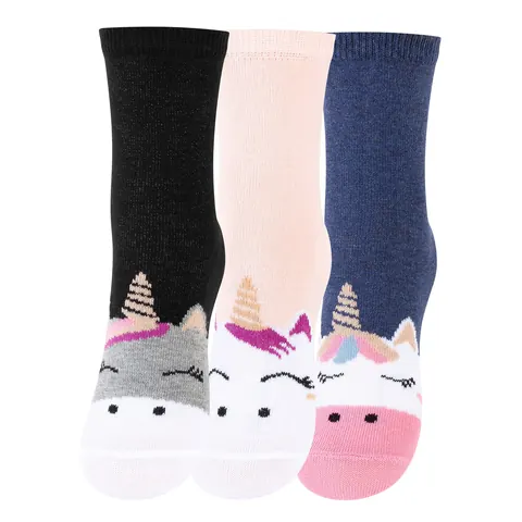 Meristanbul 3'lü Kız Çocuk Unicorn Desenli Çorap
