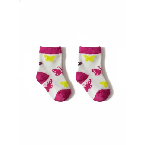Meristanbul Baby 3'lü Kız Bebek Çorabı – Kelebek, Balon, Çizgili – görsel 4